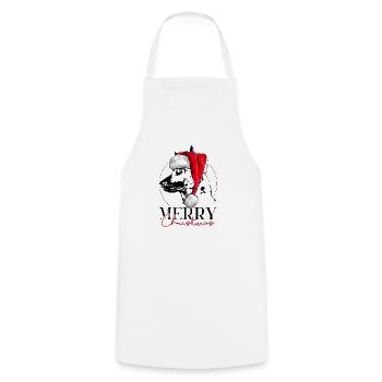 Santa MALINOIS Joyeux Noël Chiens Chiens Wilsigns - Tablier de cuisine - blanc - Devant - AI Model Male 185 dark (185cm)
