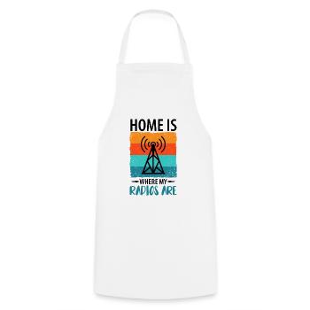 Amateur Radio Radio Radio Radio Radio Amateur Vintage - Cooking Apron - white - Front - AI Model Male 185 dark (185cm)