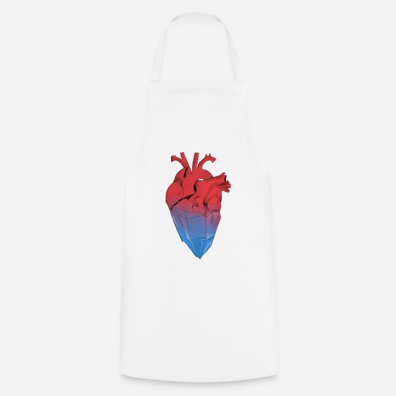 Crystallized heart - Cooking Apron - white