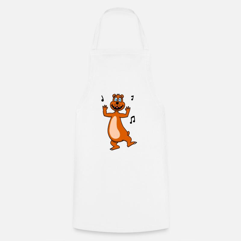 Funny dancing bear - Cooking Apron - white