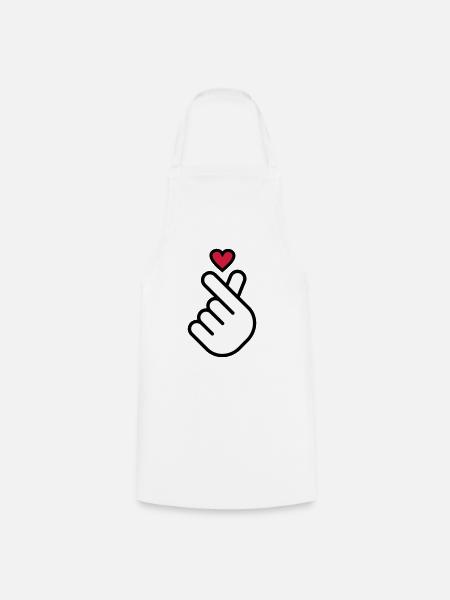 Miniheart Fingerherz - white - red heart - Kochschürze - Weiß