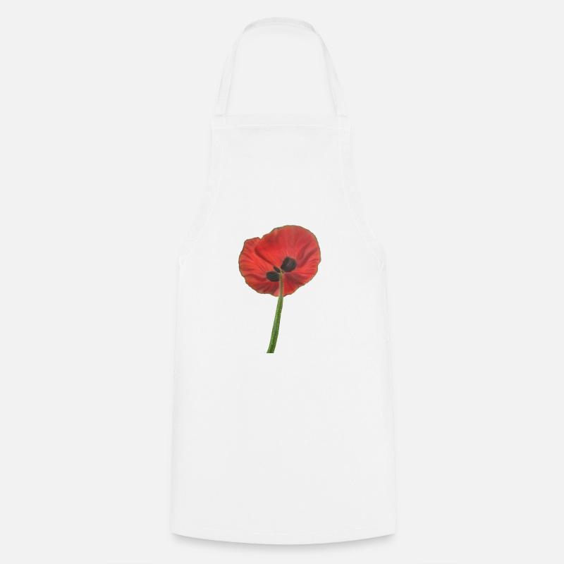 Mohn, Mohn - Kochschürze - Weiß