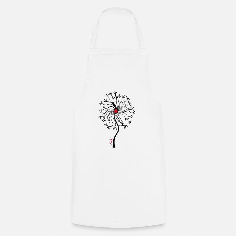 fleur noire - Tablier de cuisine - blanc