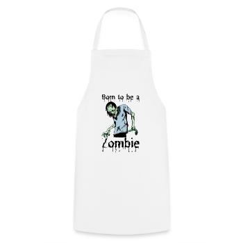 Né pour être un zombie je cadeau - Tablier de cuisine - blanc - Devant - AI Model Male 185 dark (185cm)