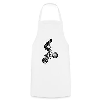 BMX Rider Triabal - Cooking Apron - white - Front - AI Model Male 185 dark (185cm)