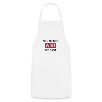 Wer nichts wirt - Kochschürze - Weiß - Vorne - AI Model Male 185 dark (185cm)