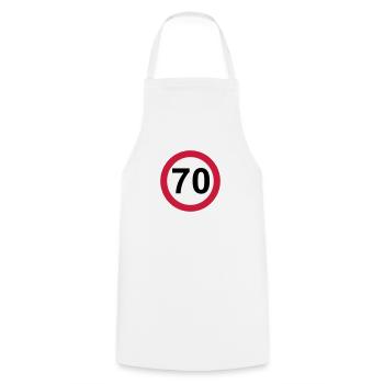 70 Geburtstag - Kochschürze - Weiß - Vorne - AI Model Male 185 dark (185cm)