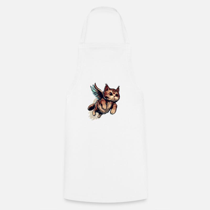 Chat volant - Tablier de cuisine - blanc