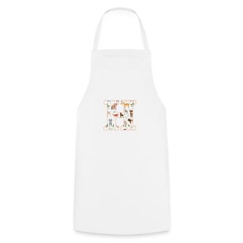 Letter H, Monogram, Animal Pattern - Cooking Apron - white - Front - AI Model Male 185 dark (185cm)