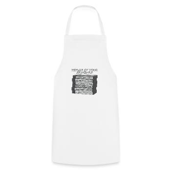 Titre de votre sextape drôle de conception de cassette VHS - Tablier de cuisine - blanc - Devant - AI Model Male 185 dark (185cm)