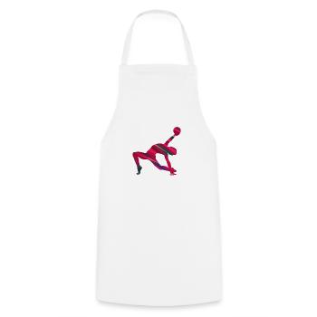 Gymnaste, yoga, sports, exercices, danse, gymnastique - Tablier de cuisine - blanc - Devant - AI Model Male 185 dark (185cm)