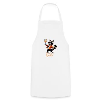 raccoon,graffiti,illustration,pedro - Cooking Apron - white - Front - AI Model Male 185 dark (185cm)