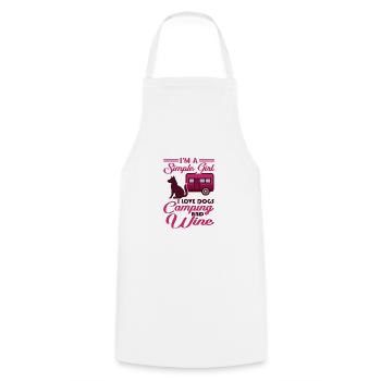 Dog Camping And Wine Caravan Holiday Gift - Cooking Apron - white - Front - AI Model Male 185 dark (185cm)
