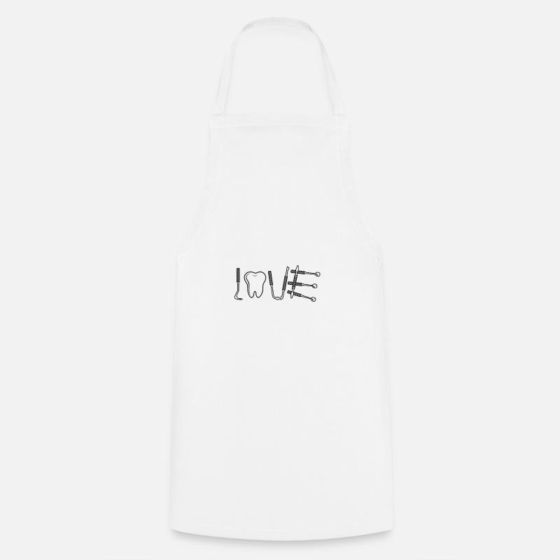 Dentist tool love dental assistant gift - Cooking Apron - white