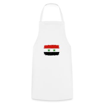 SYRIA FLAG Gift Drapeau de la Syrie pour les Syriens - Tablier de cuisine - blanc - Devant - AI Model Male 185 dark (185cm)
