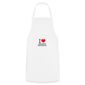 Schwimmen Spruch Lustig I Love Dolphin Swimming - Kochschürze - Weiß - Vorne - AI Model Male 185 dark (185cm)