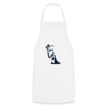 Skateboarder Skateboarder avec Grand Requin Blanc - Tablier de cuisine - blanc - Devant - AI Model Male 185 dark (185cm)