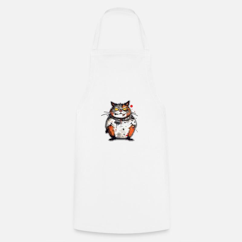 Chat méchant - Tablier de cuisine - blanc