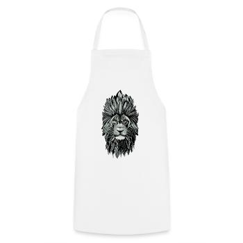 Portrait de tête de lion Signe du zodiaque Lion La crinière du lion - Tablier de cuisine - blanc - Devant - AI Model Male 185 dark (185cm)
