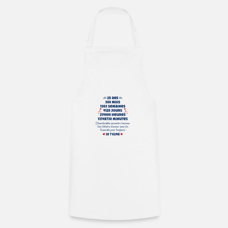 Amour 25 ans - Tablier de cuisine - blanc