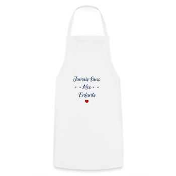 Jamais sans mes Enfants - Tablier de cuisine - blanc - Devant - AI Model Male 185 dark (185cm)
