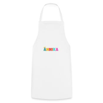Annika! Personalisierbar - Kochschürze - Weiß - Vorne - AI Model Male 185 dark (185cm)