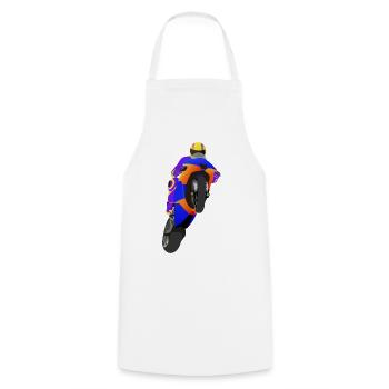 Wheelie extreme avec moto à la course - Tablier de cuisine - blanc - Devant - AI Model Male 185 dark (185cm)