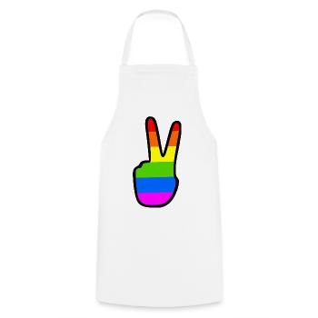 Lgbtq - Kochschürze - Weiß - Vorne - AI Model Male 185 dark (185cm)