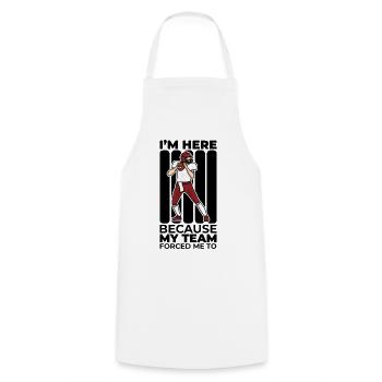 American Football Player Joke - Cooking Apron - white - Front - AI Model Male 185 dark (185cm)