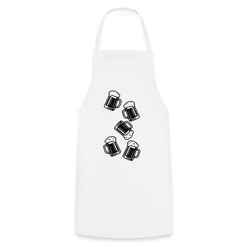 Beer Glass Beer Beer Mug Icon - Cooking Apron - white - Front - AI Model Male 185 dark (185cm)