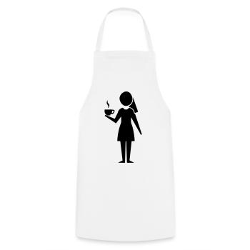 Coffee Woman - Cooking Apron - white - Front - AI Model Male 185 dark (185cm)