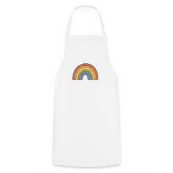 TINY ACTIVISTS | Rainbow - Cooking Apron - white - Front - AI Model Male 185 dark (185cm)