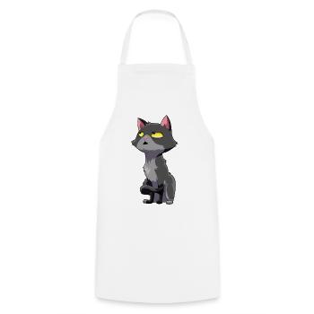 Katze Augenrollen Humor - Kochschürze - Weiß - Vorne - AI Model Male 185 dark (185cm)