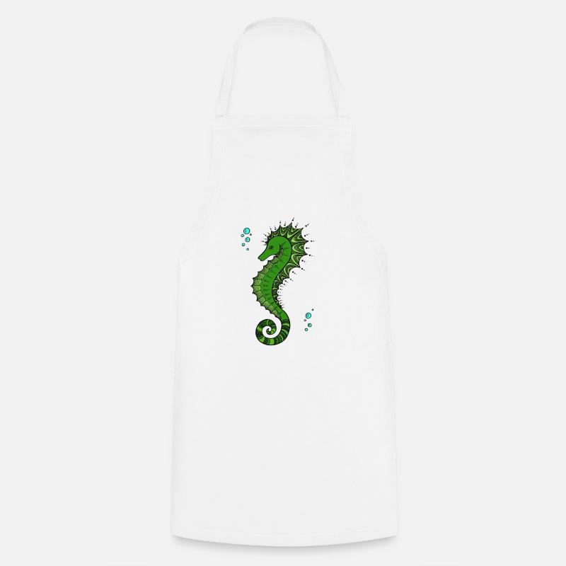 Couleur de l'hippocampe Mandala - Tablier de cuisine - blanc
