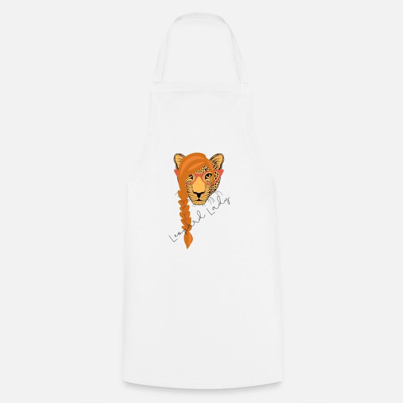 Leopard Lady - Cooking Apron - white