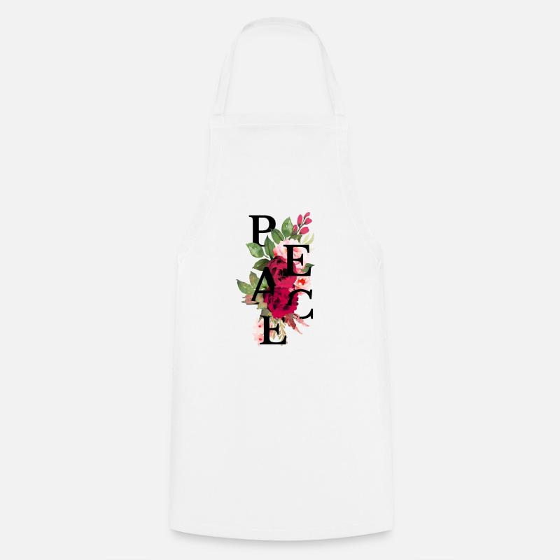 Peace flowers - Cooking Apron - white