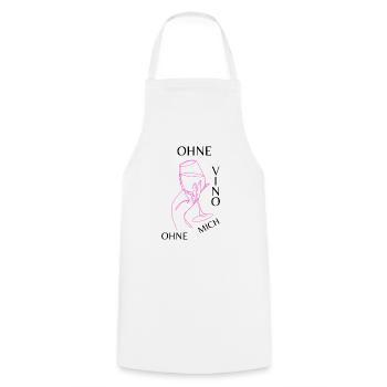 Ohne Vino ohne mich - Kochschürze - Weiß - Vorne - AI Model Male 185 dark (185cm)