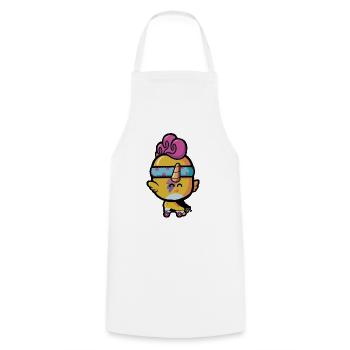 Licorne roller quad - Tablier de cuisine - blanc - Devant - AI Model Male 185 dark (185cm)