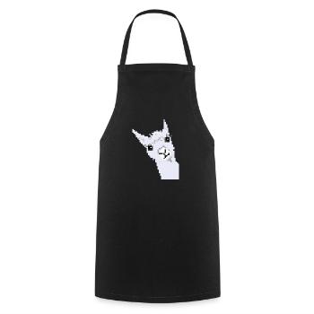 Pixel Lama - Cooking Apron - black - Front - AI Model Male 185 dark (185cm)