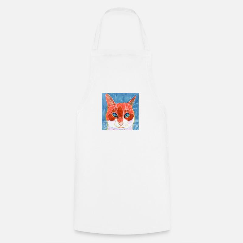 chat - Tablier de cuisine - blanc