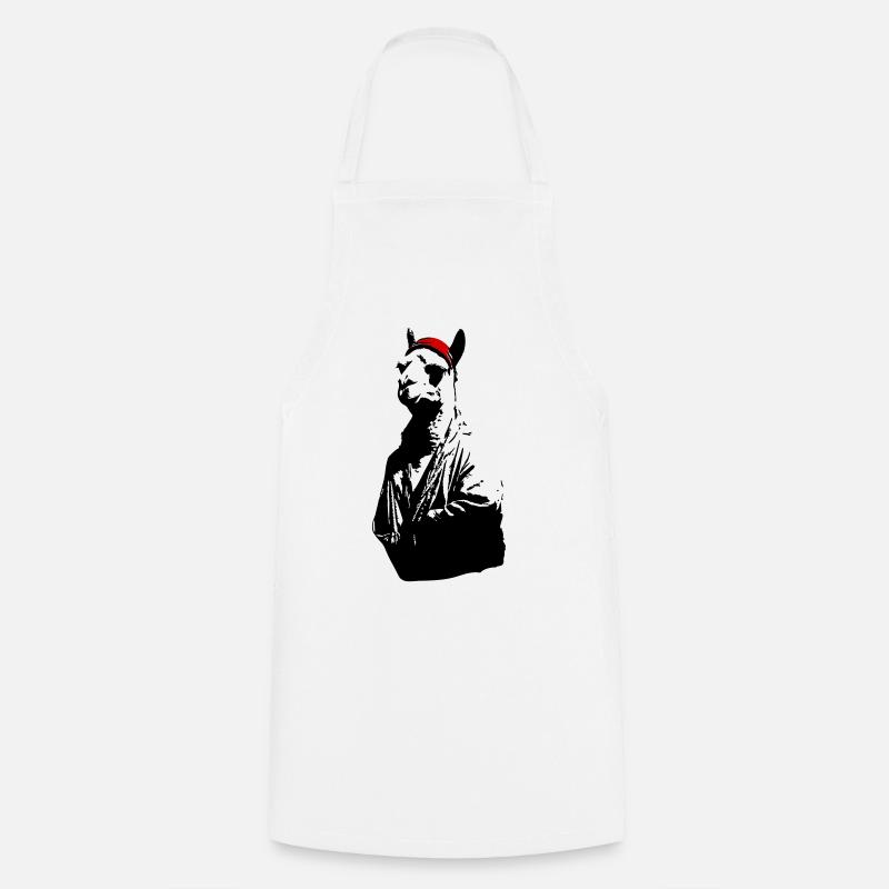 Beanie Lama - Cooking Apron - white