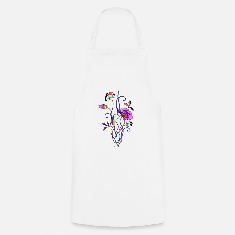 Fleurs - Tablier de cuisine - blanc