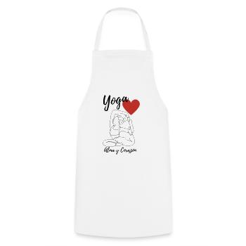 Yoga Soul and Heart Series - Cooking Apron - white - Front - AI Model Male 185 dark (185cm)