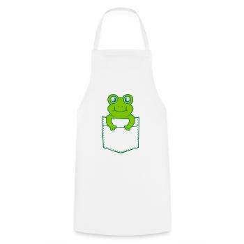 On the go Shirt Bag Frog Comic - Cooking Apron - white - Front - AI Model Male 185 dark (185cm)