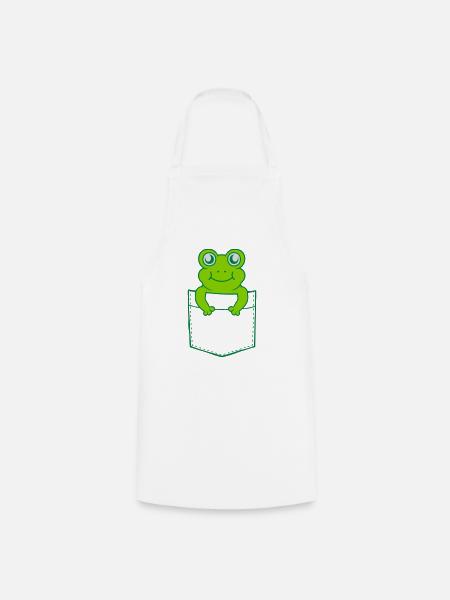Unterwegs Hemdtasche Frosch Comic - Kochschürze - Weiß