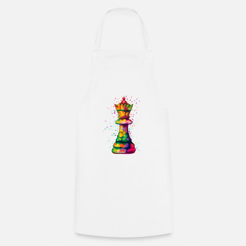 Kunst Schachfigur Königen - Kochschürze - Weiß
