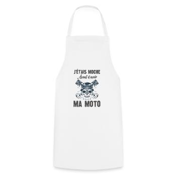 j'étais moche avant d'avoir ma moto - Tablier de cuisine - blanc - Devant - AI Model Male 185 dark (185cm)