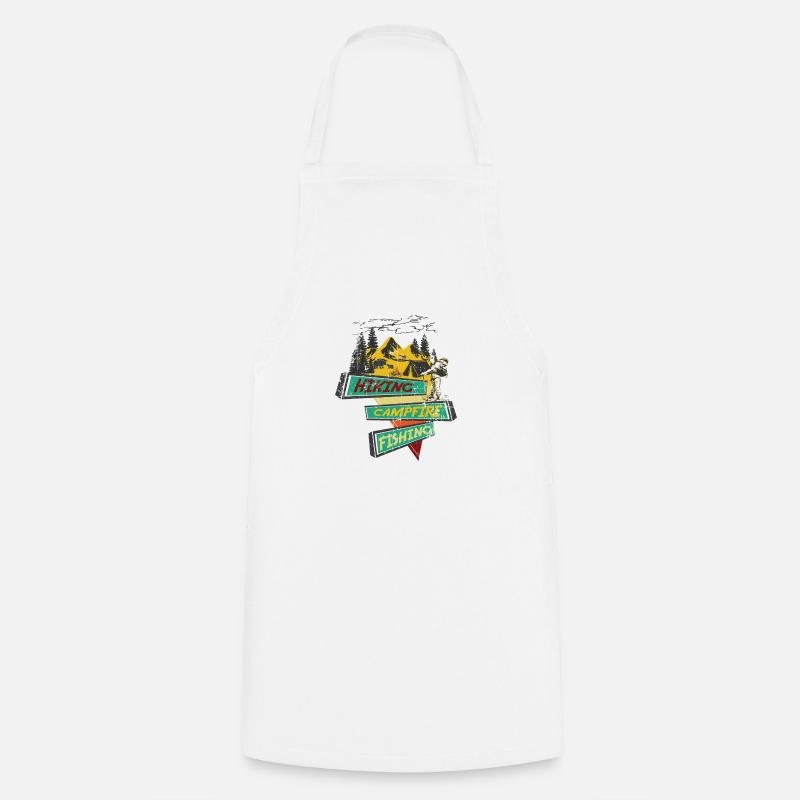Randonnée Pêche au feu de camp - Tablier de cuisine - blanc