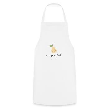 Poire, sort - Tablier de cuisine - blanc - Devant - AI Model Male 185 dark (185cm)