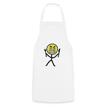 Hangry emoji stickfigure - Cooking Apron - white - Front - AI Model Male 185 dark (185cm)